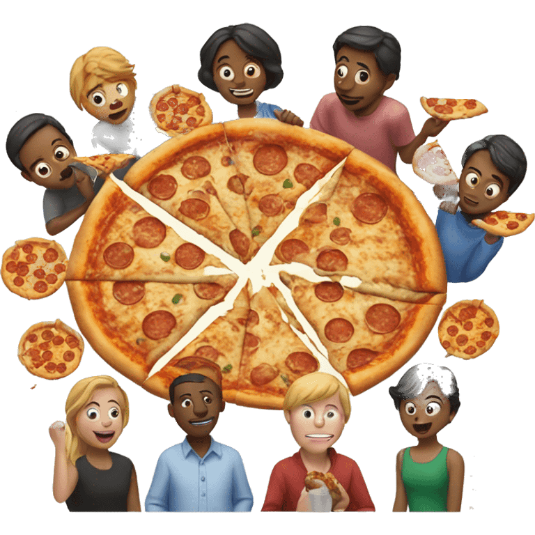 people eat pizza emoji