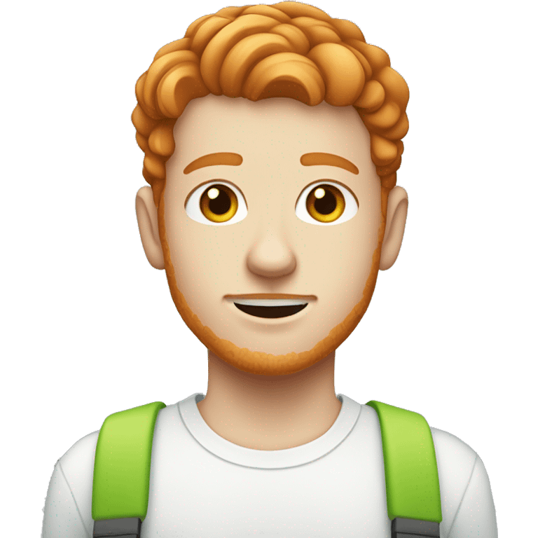 A ginger teenager with a stubble moustache light freckles and orthopaedic braces emoji