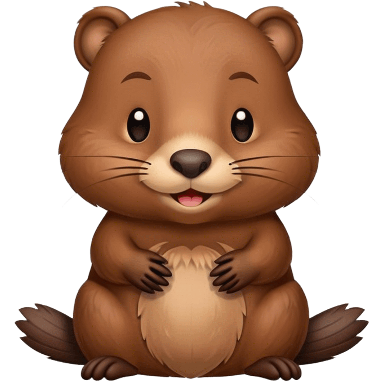 Beaver with inscription good night  emoji