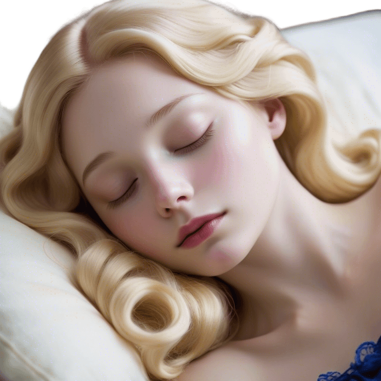 Cinematic Realistic Sleeping Beauty (Aurora) Portrait, with porcelain-like skin featuring a natural rosy flush, illuminated by soft lighting that highlights the gentle contours of her face. Her golden blonde hair flows in soft, detailed waves with subtle highlights that shimmer in the light. Her deep violet-blue eyes radiate warmth and innocence, framed by arched brows and long lashes. With a soft, serene smile, she holds a delicate rose gently in one hand, her other hand resting lightly by her side. She is dressed in her classic pink gown, the fabric rich in texture with delicate folds that catch the light. A golden crown rests atop her head, gleaming with royal refinement. The portrait captures a soft, glowing aura, blending realism with an ethereal sense of beauty and timeless enchantment. emoji