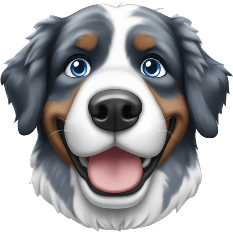 blue merle bernese mountain dog with blue eyes emoji