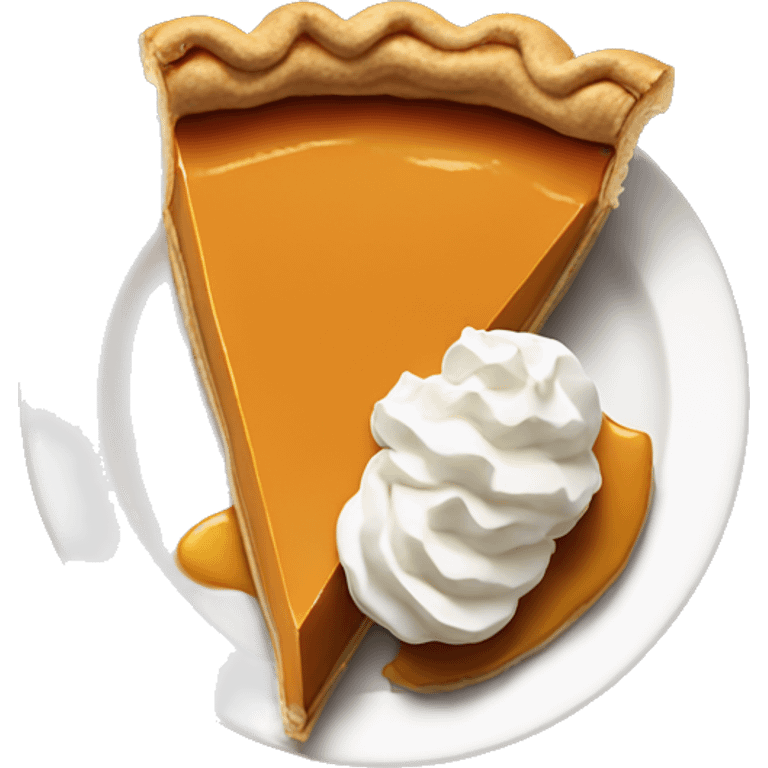 Slice of pumpkin pie with a lot of whipped cream on it emoji