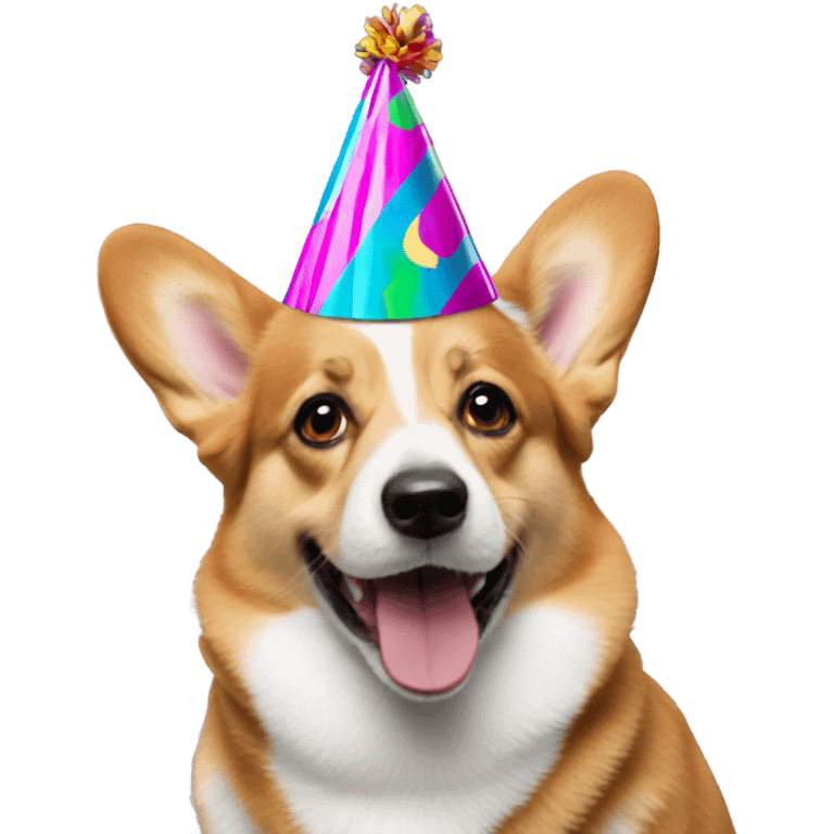 Corgi wearing a party hat  emoji