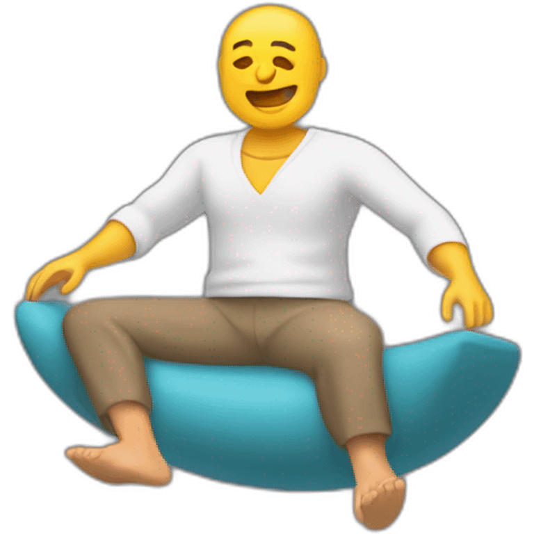 Un homme volant en méditation emoji