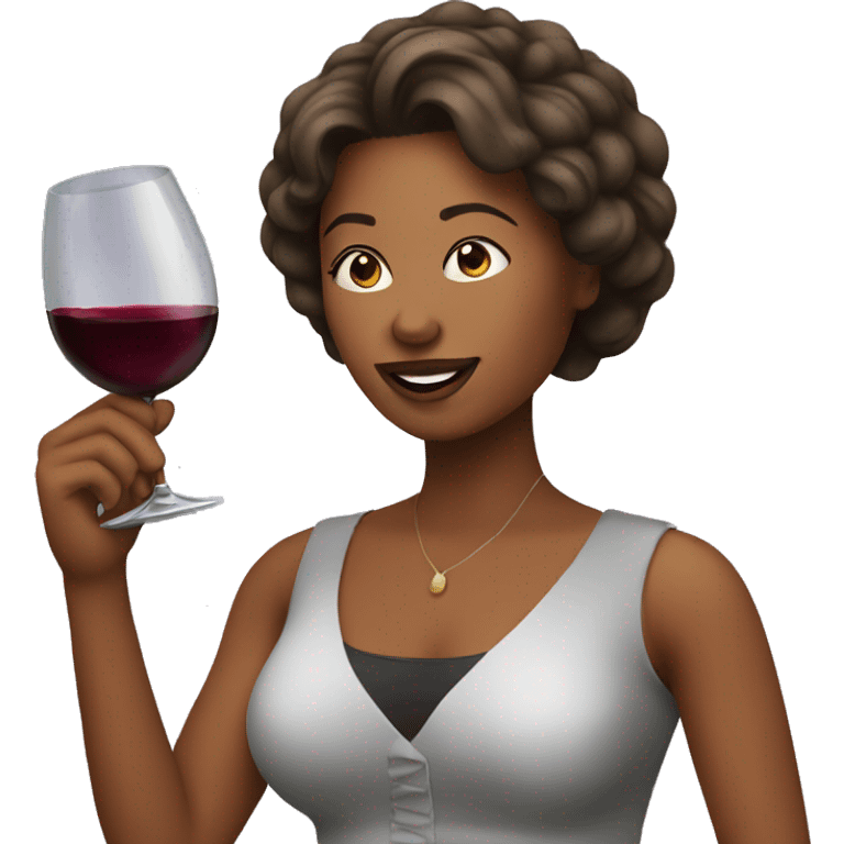 Woman having wine emoji