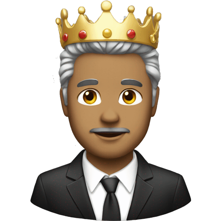 Man black suit crown angel emoji