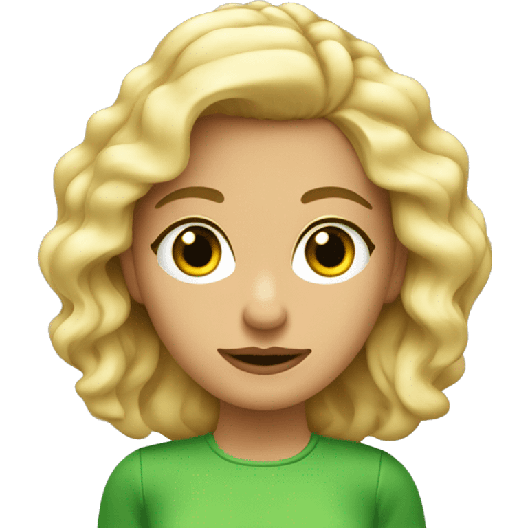 Chica rubia de pelo ondulado y ojos verdes  emoji