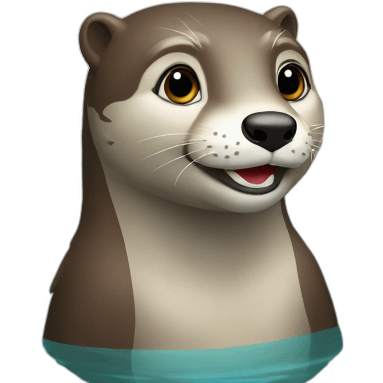 loutre sur un loup emoji