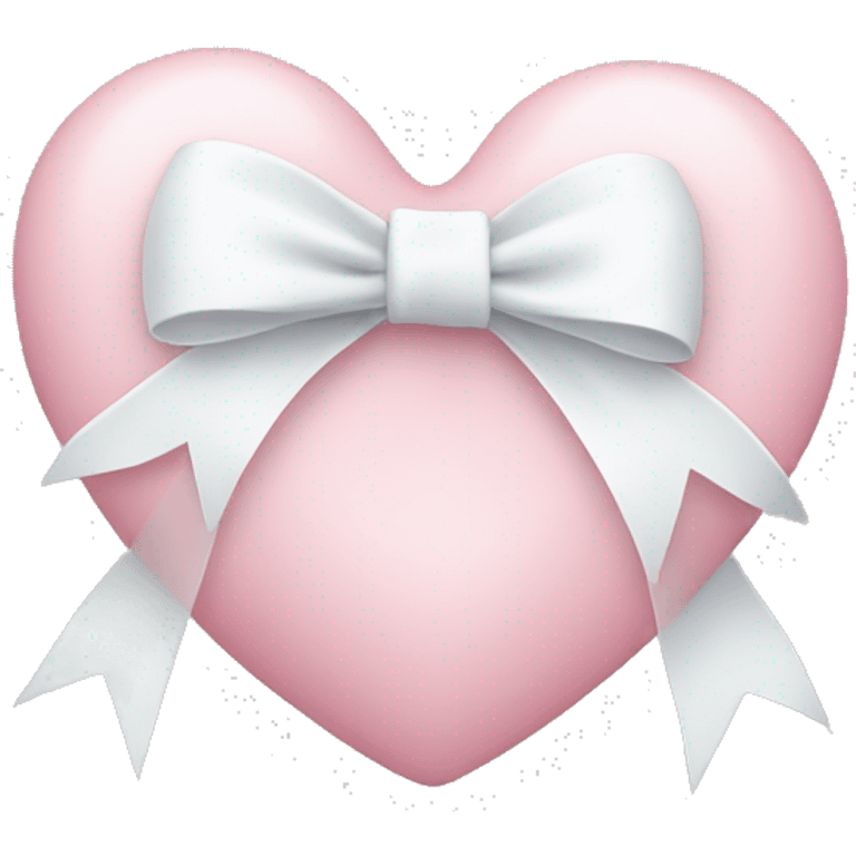 Pastel pink heart with white bow emoji