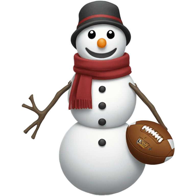 Snowman with football emoji