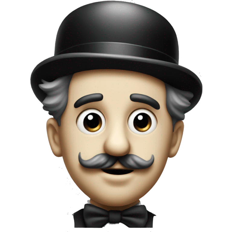 charlie chaplin without tophat and looking angry emoji