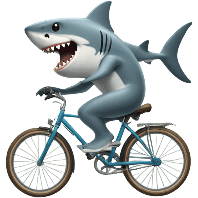 Shark riding a bike emoji