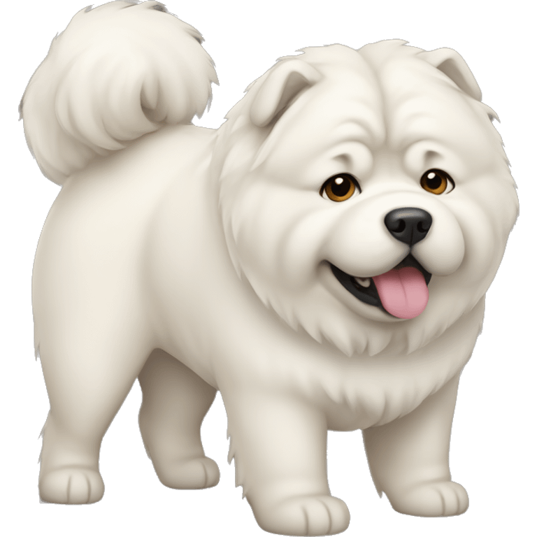 white chow chow dog cute emoji