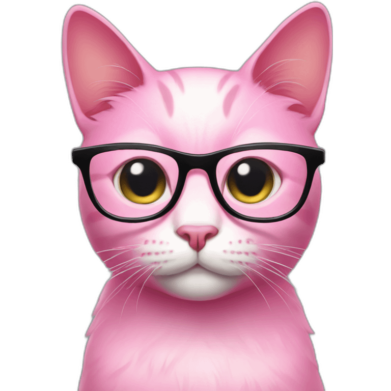 pink cat with glasses emoji