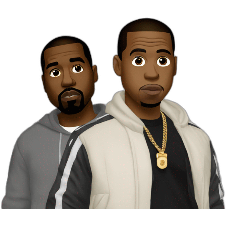 kanye west and jay-z in paris emoji