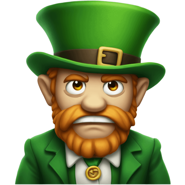 angry leprechaun with his arms crossed emoji