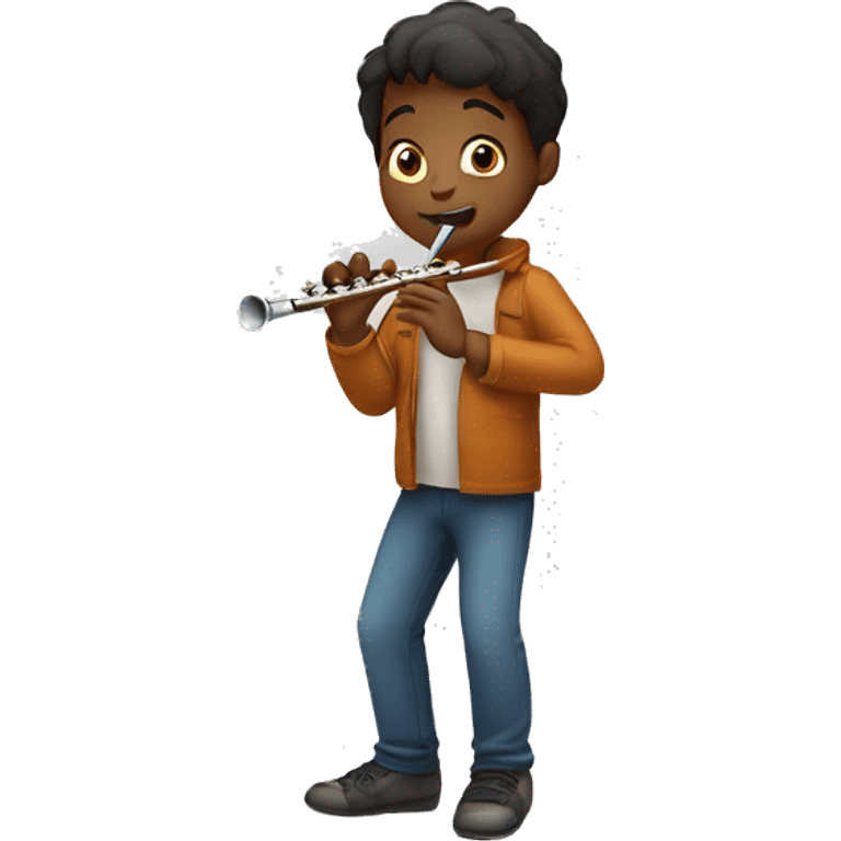 A boy playing the flute emoji