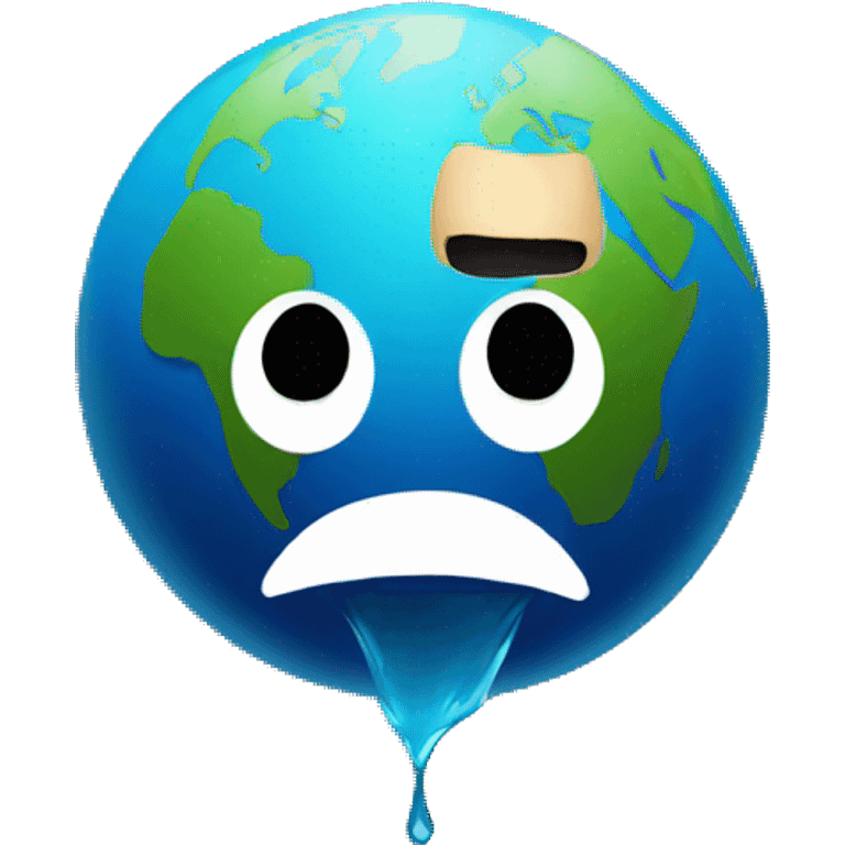 crying Earth wearing a mask emoji