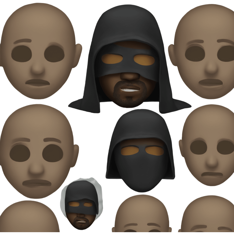 kanye west black yeezus mask covering full face emoji