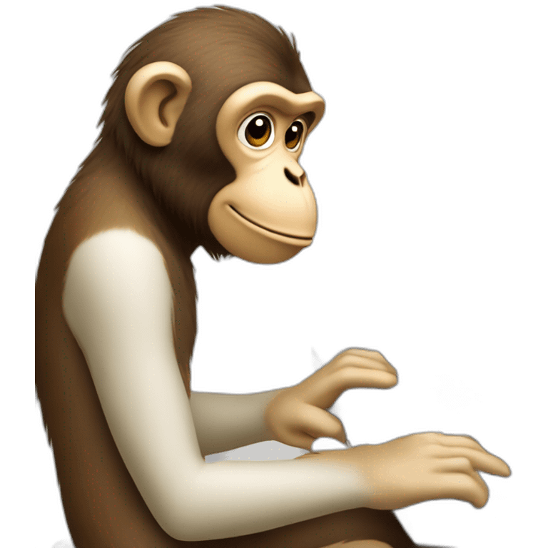 monkey typing on a computer emoji