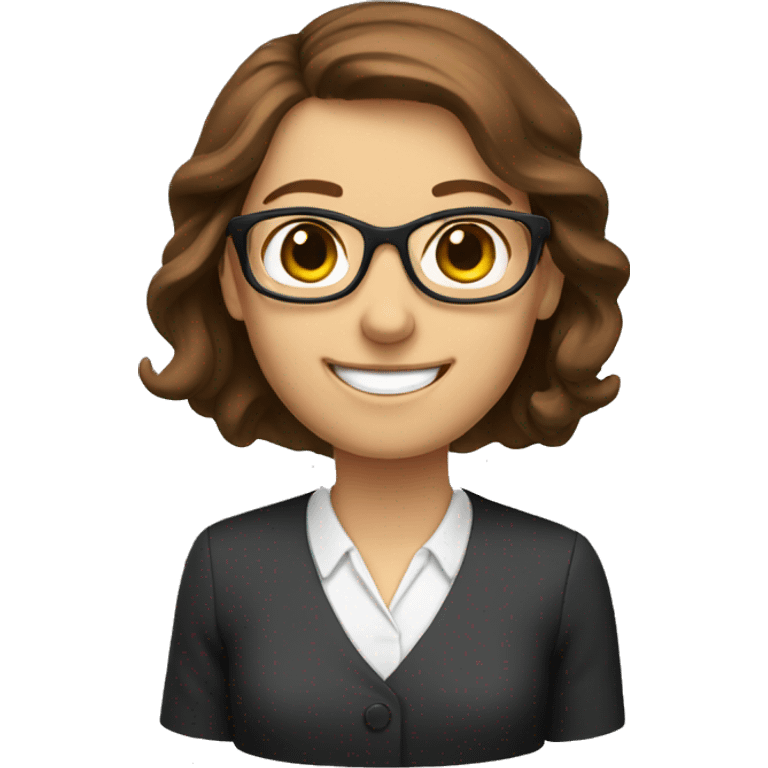 brown haired smiling teacher emoji