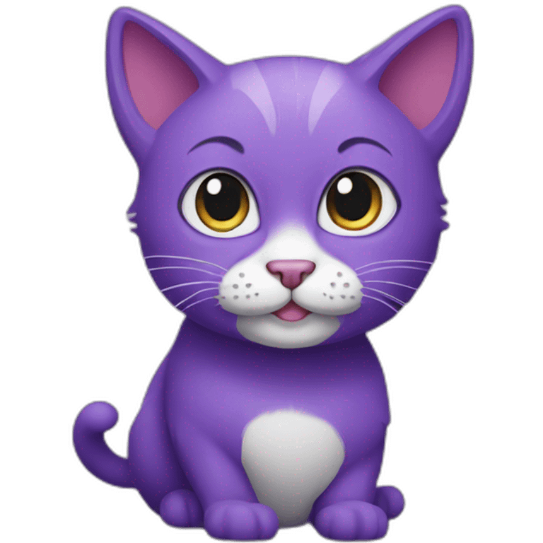 Cartoon purple cat emoji