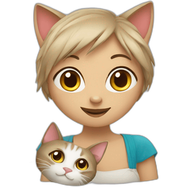 Cat and woman emoji