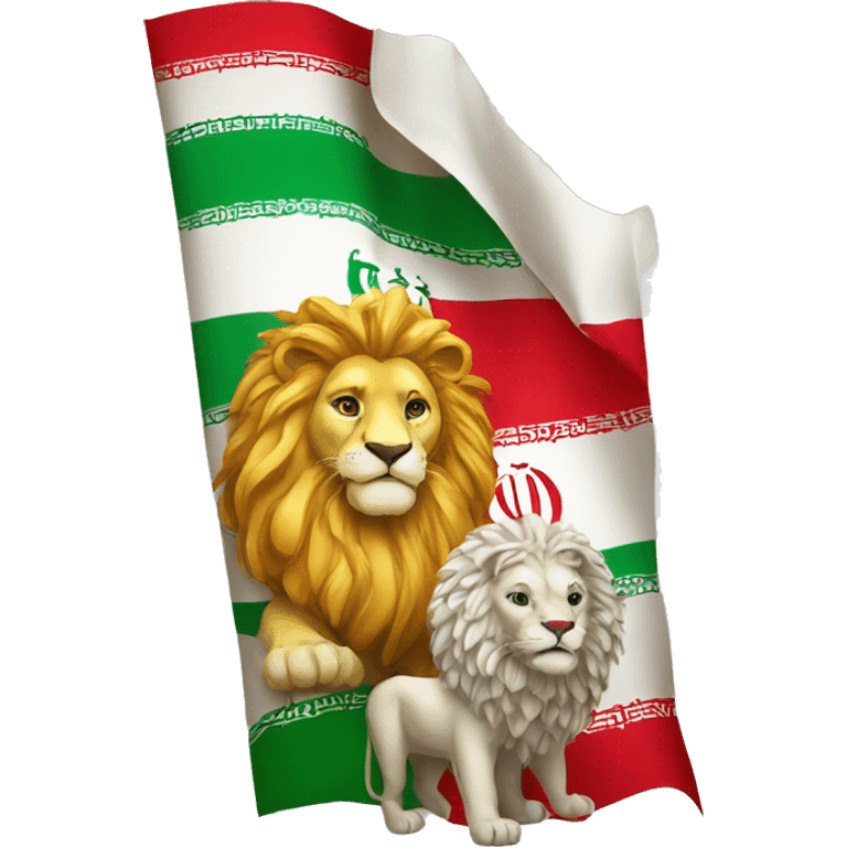 Iran flag with lion and sun emoji