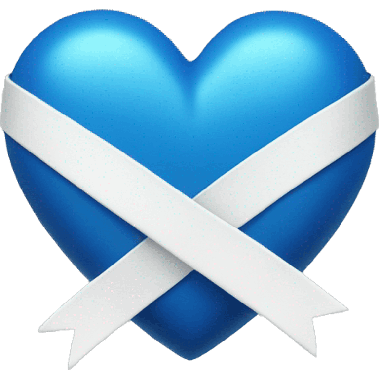 blue heart with white ribbon emoji