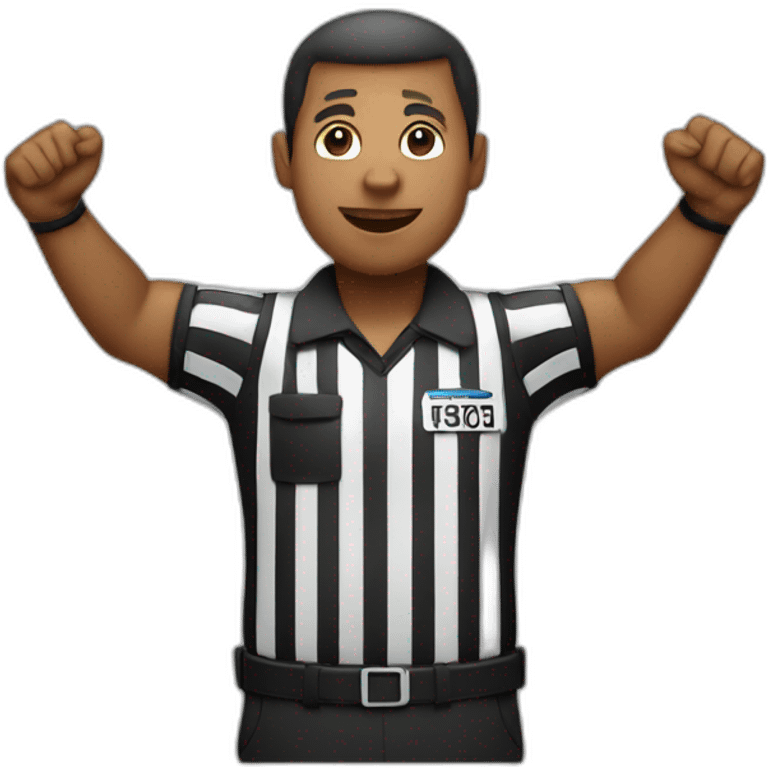 football referee two arms in air emoji