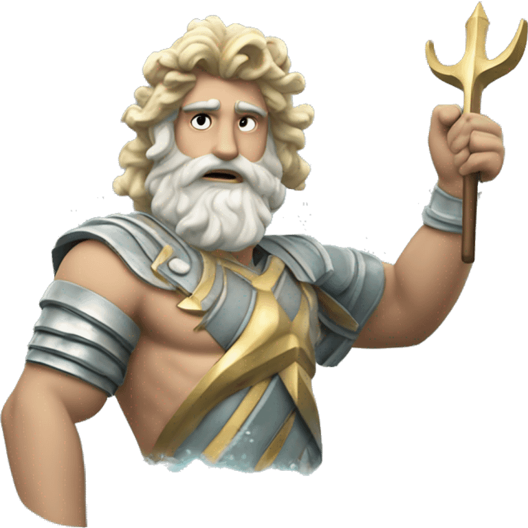 Poseidon tridents and waves￼ emoji