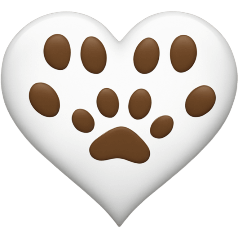 White heart with dog's paw emoji