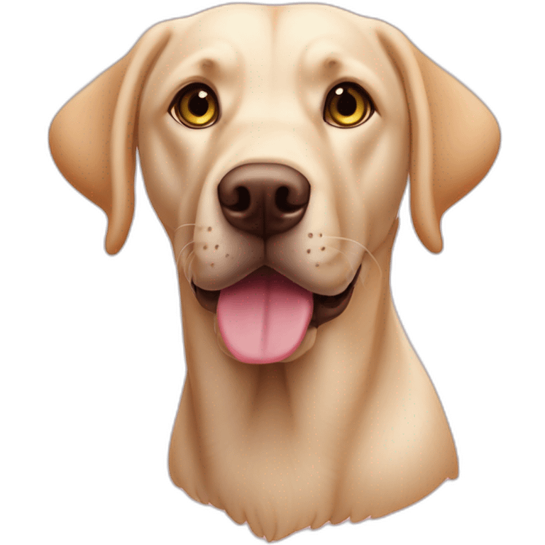 labrador roux aux yeux verts et truffe rose emoji