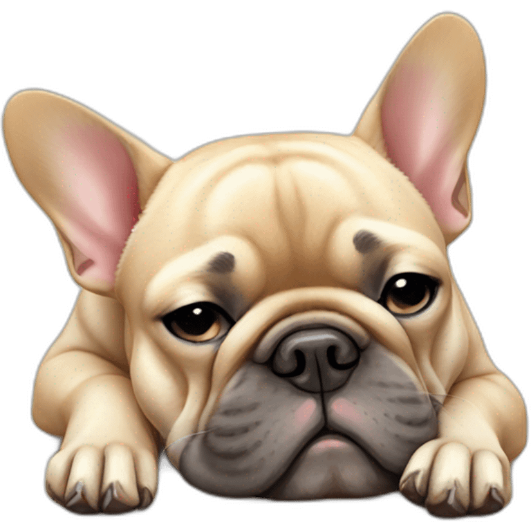 french bulldog asleep emoji