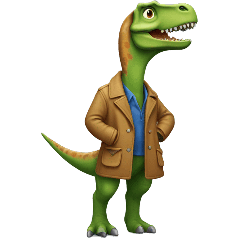 Dinosaur with coat emoji