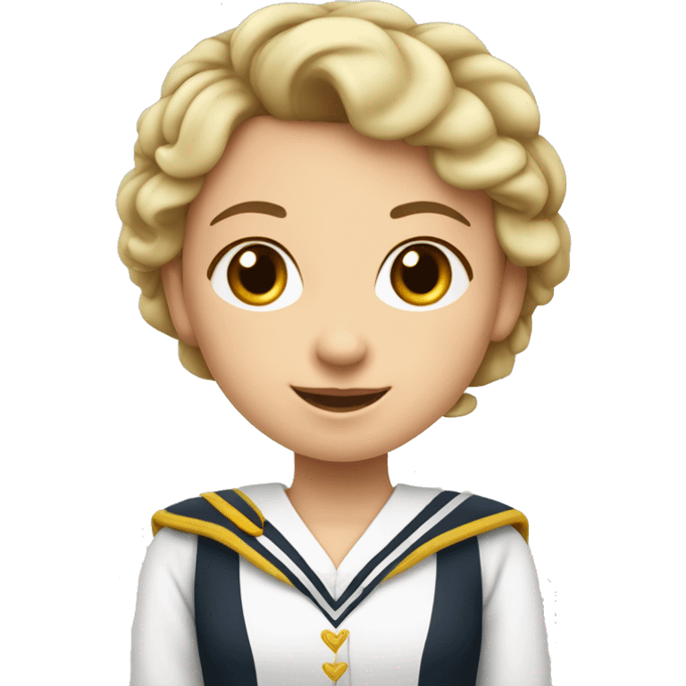 Niña de tez blanca con uniforme escolar emoji