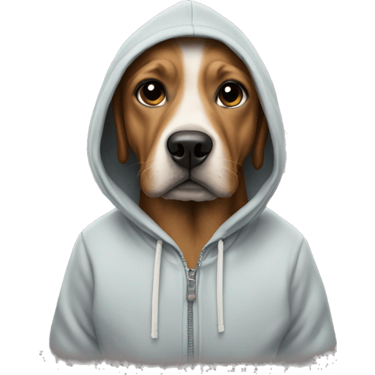 Dog wearing hoodie emoji