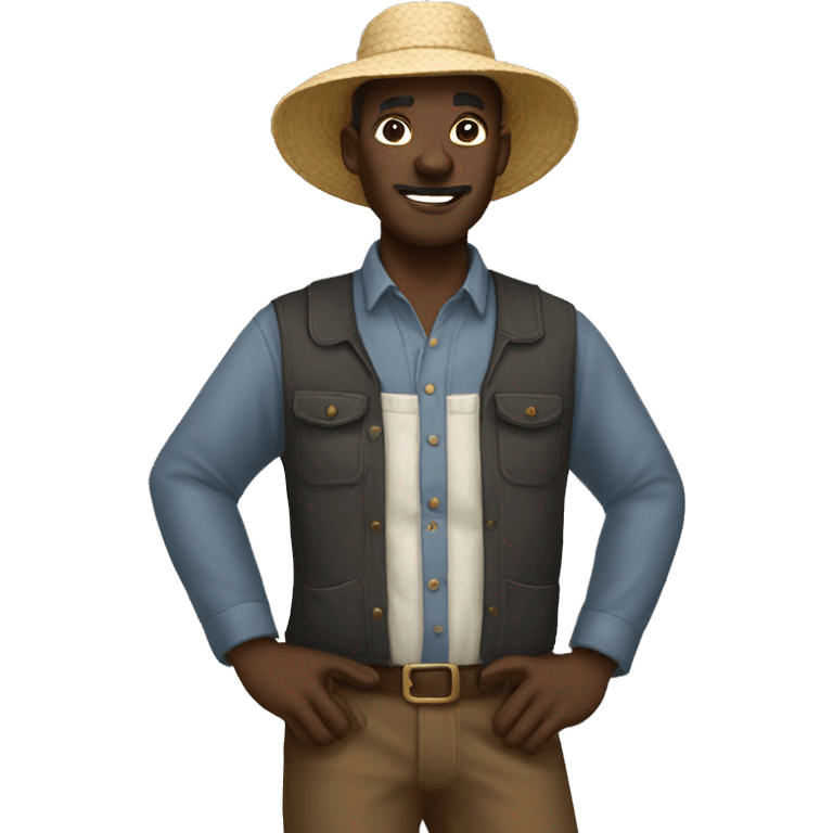 black cotton farmer emoji