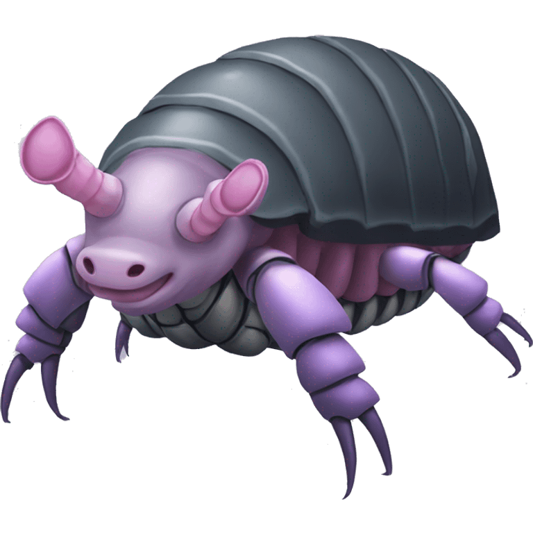 Lavender gray Pig armadillo centipede isopod lobster shrimp pig armadillo insect darth Vader face emoji