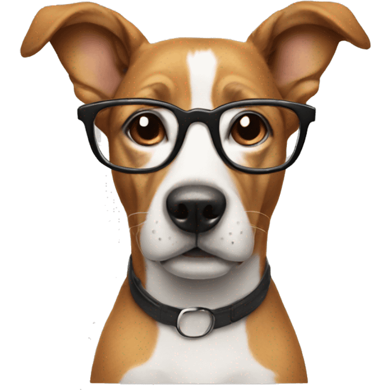 Dog wearing glasses emoji