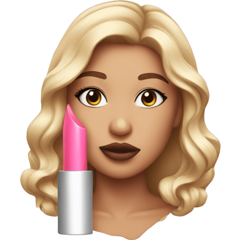 pink lip gloss  emoji