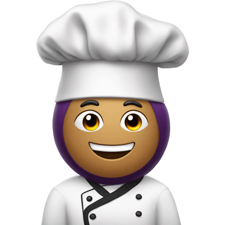 Eggplant with chef’s apron and hat on emoji