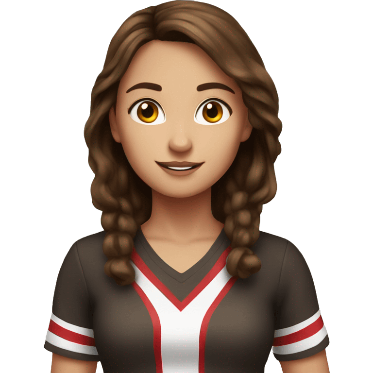 brown haired girl indoors cheerleader  emoji