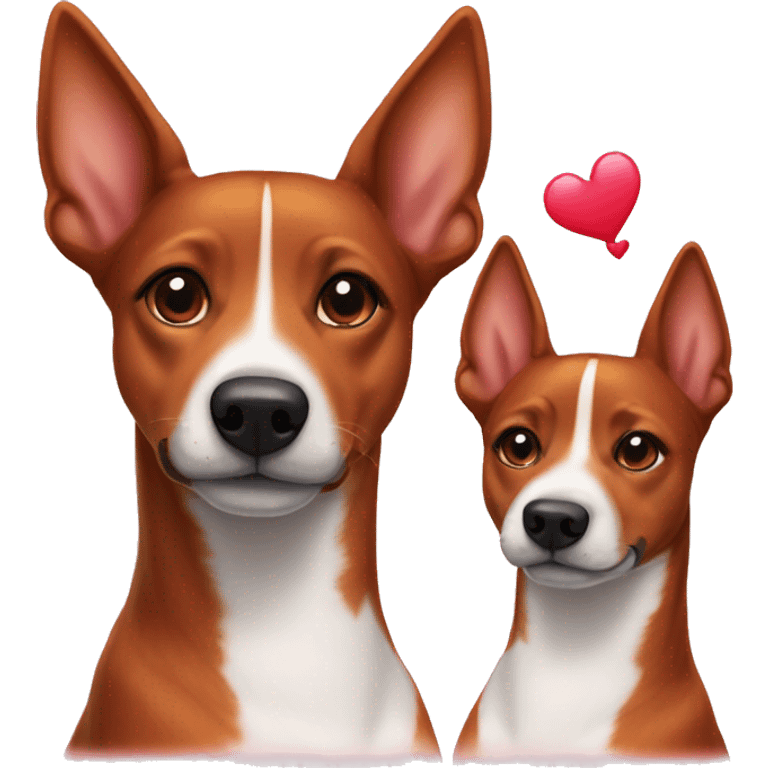 Two basenjis in love emoji