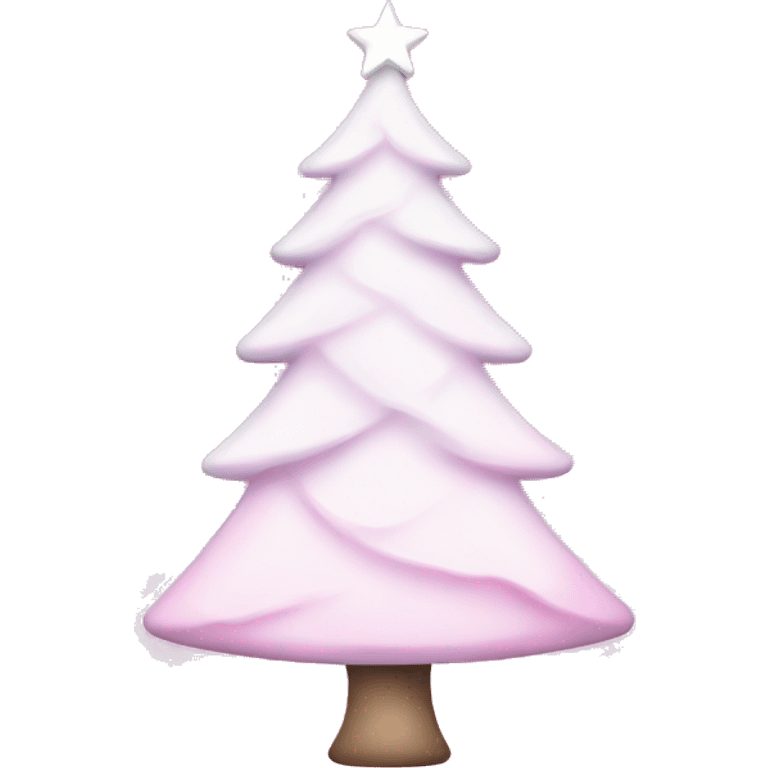 white christmas tree with pink and pink soft lights emoji