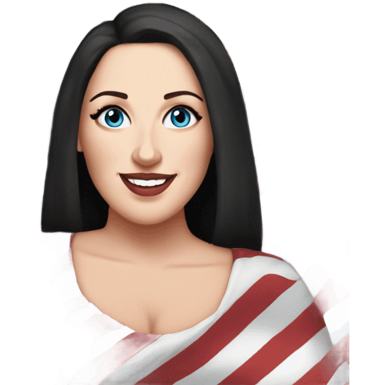 Angela white with American flag emoji