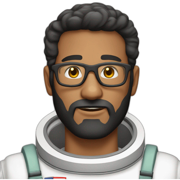 astronaut black-beard caucasian-man white-glasses emoji