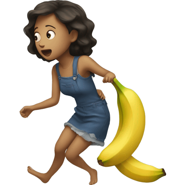 girl slipping on a banana emoji