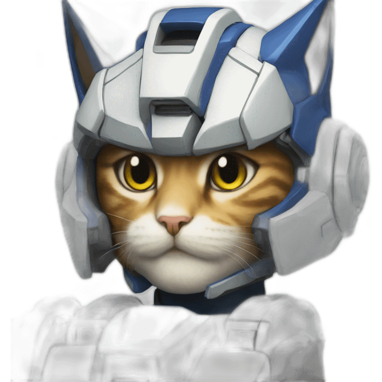 Cat Gundam hero pause emoji