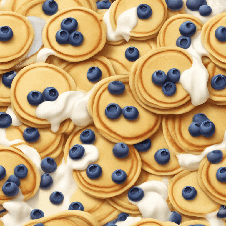 Pancakes with blueberries and whipped cream emoji